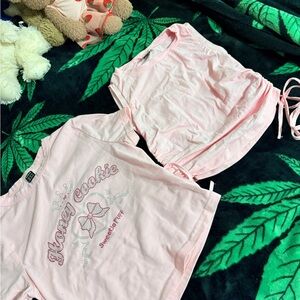 Two baby pink tops